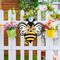 Bee Wooden Wreath Sign with Bow – Spring Front Door & Farmhouse Decor